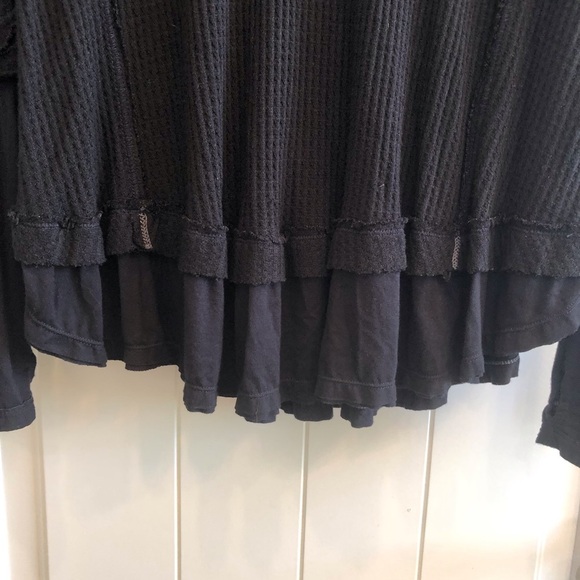 Free People Lightweight, Loose Fit Thermal, Black, Size Small - Picture 3 of 7